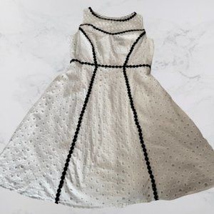 White cotton cute retro dress rockabilly s / m